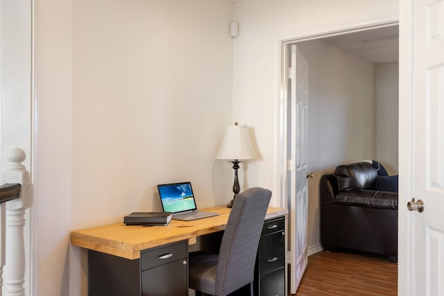 office featuring dark wood-type flooring