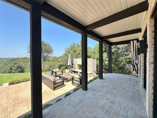 view of patio with an outdoor living space