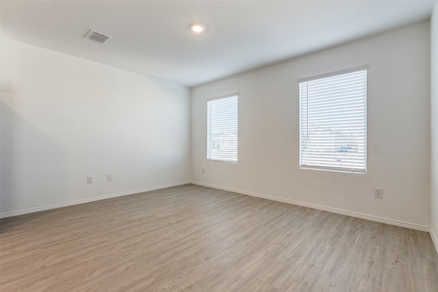 empty room featuring light wood-type flooring