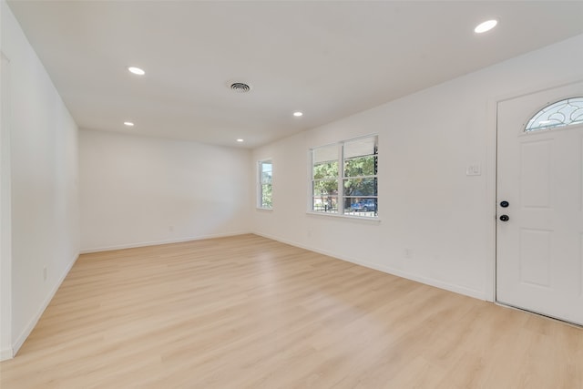 entryway with light wood-type flooring