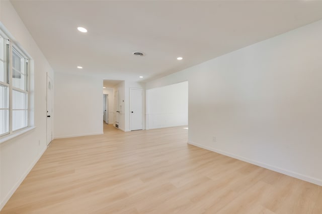 empty room featuring light wood-type flooring