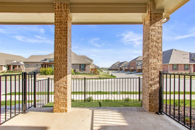 view of patio / terrace with a residential view