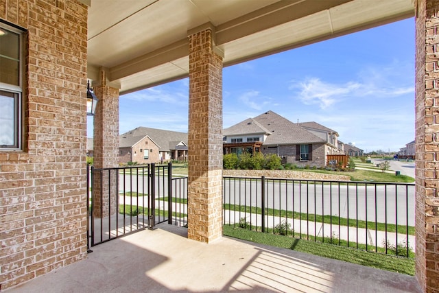 view of patio featuring a residential view