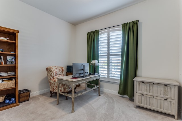 view of carpeted office space