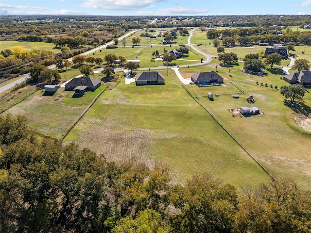 bird's eye view with a rural view