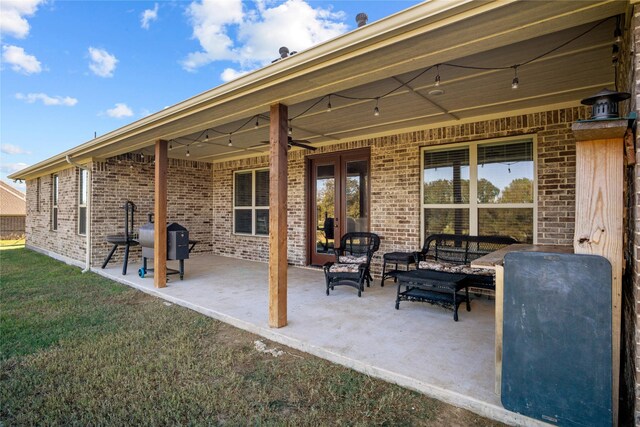 view of patio featuring an outdoor hangout area