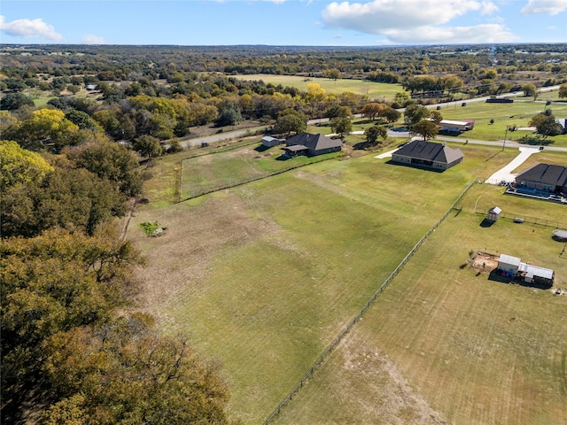 aerial view featuring a rural view