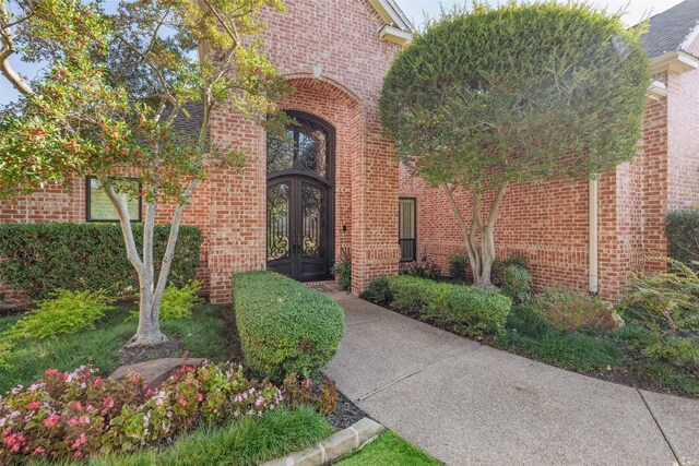 view of exterior entry with french doors