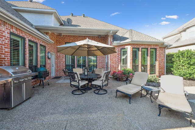 view of patio / terrace with a grill