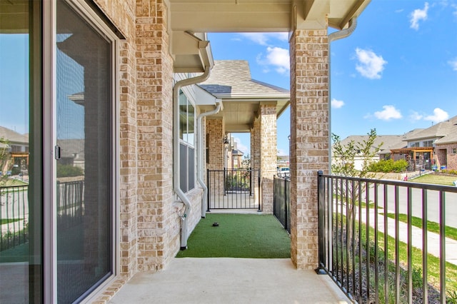 balcony with a residential view