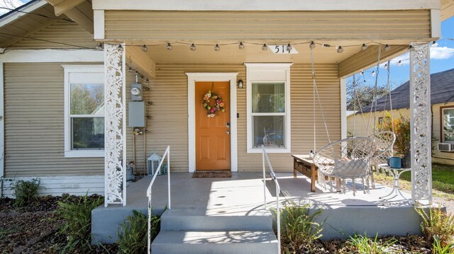 view of doorway to property