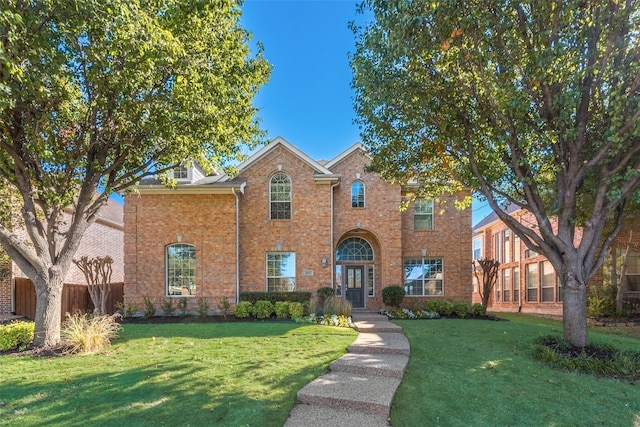 view of front facade with a front lawn