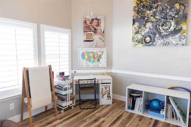 interior space featuring wood-type flooring