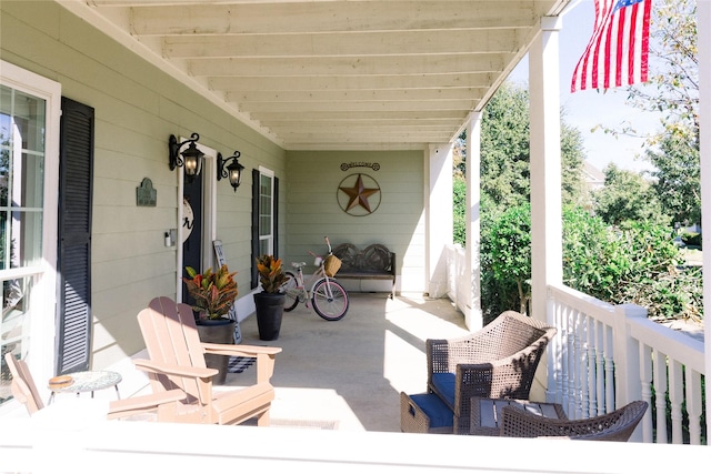 view of patio featuring covered porch