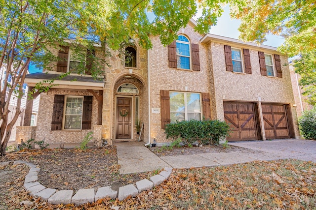 view of front of house with a garage