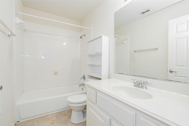 3035 Larreta, Grand Prairie, TX 75054 - full bathroom with vanity, toilet, shower / washtub combination, and tile patterned floors