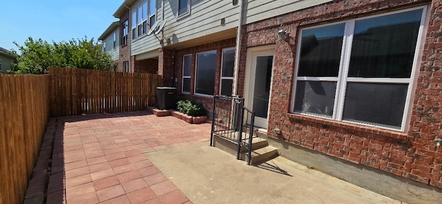 view of patio / terrace featuring central AC