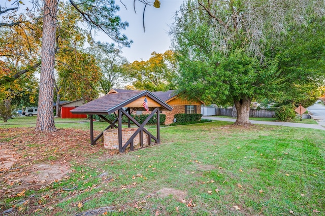 exterior space with a yard