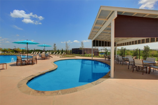 view of pool featuring a patio area