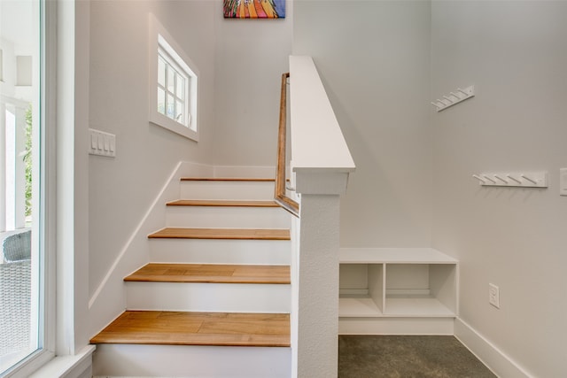 staircase featuring a healthy amount of sunlight