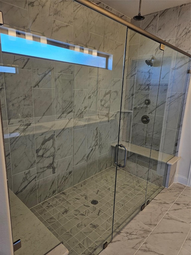 bathroom featuring walk in shower