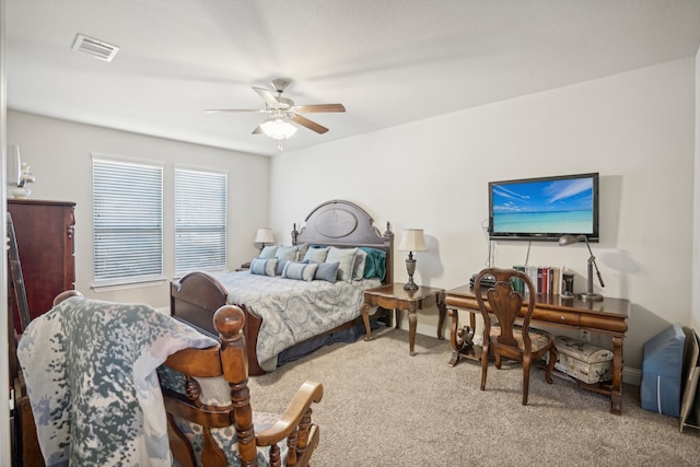 bedroom with carpet and ceiling fan