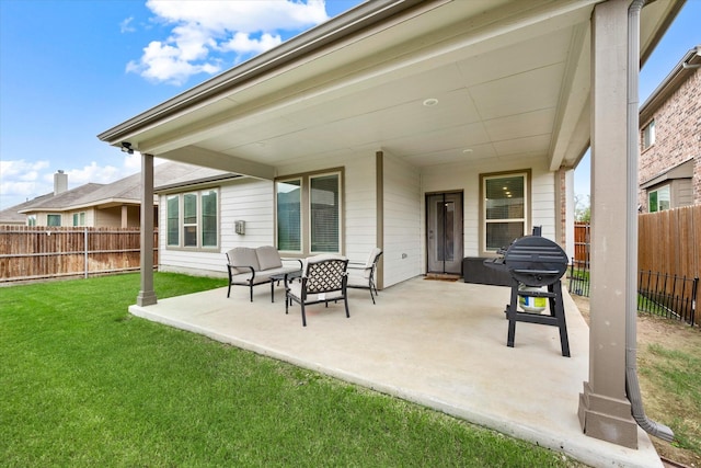 view of patio featuring grilling area