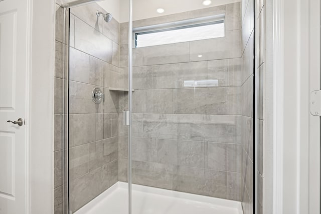 bathroom featuring walk in shower