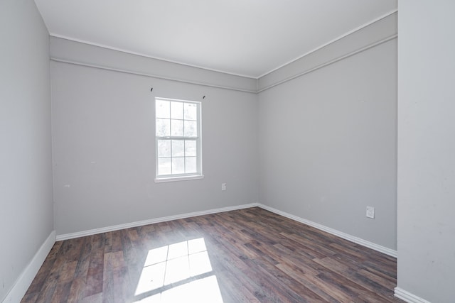 empty room featuring dark hardwood / wood-style flooring