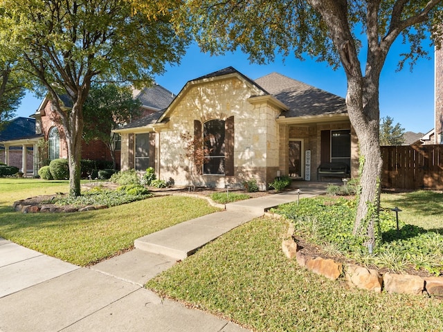 view of front of house with a front yard