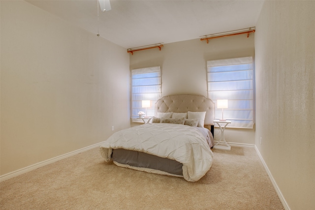 bedroom with carpet and ceiling fan