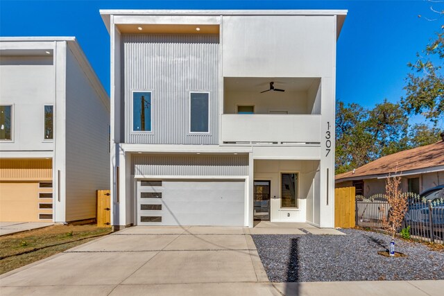 contemporary house with a garage