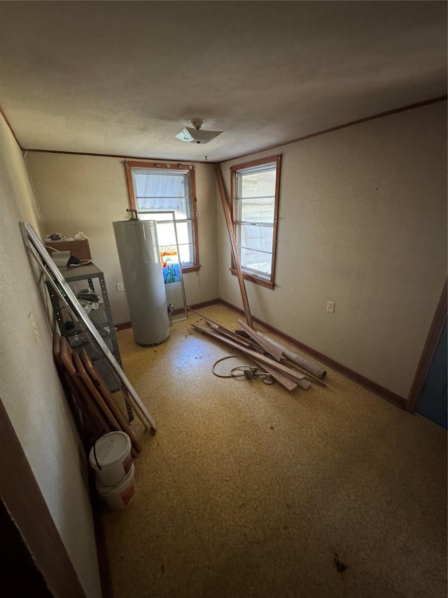 interior space with water heater