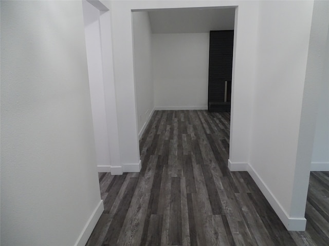 hall featuring dark hardwood / wood-style flooring