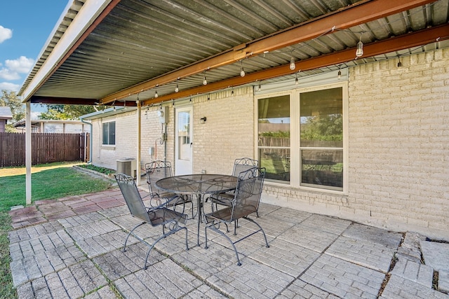 view of patio with central air condition unit