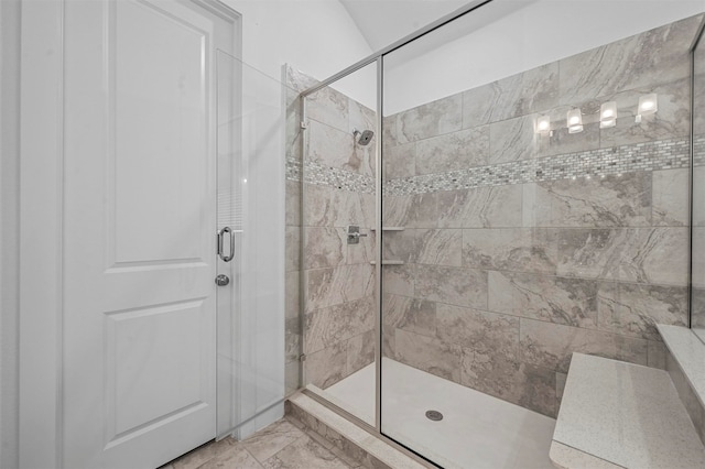 bathroom featuring walk in shower