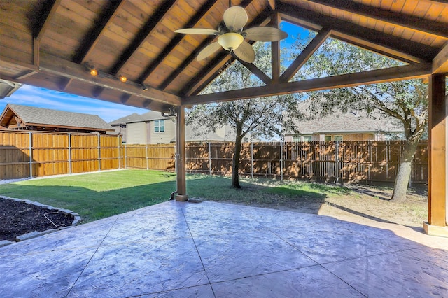 view of patio / terrace with ceiling fan