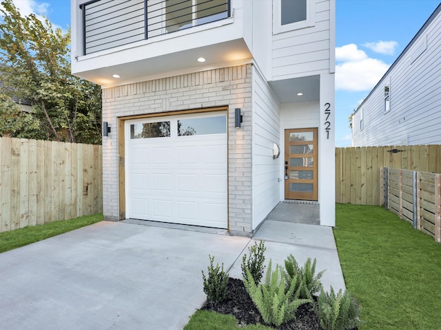 view of garage