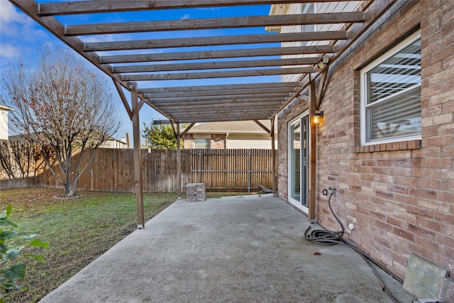 view of patio / terrace with a pergola