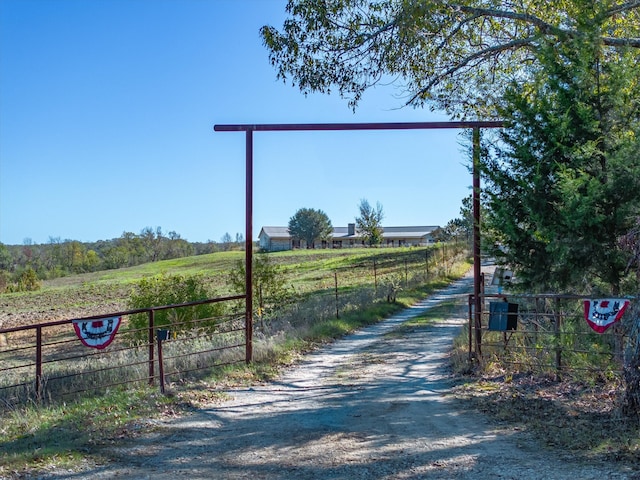 view of street featuring a rural view