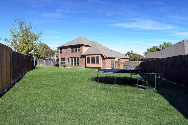 view of yard with a trampoline