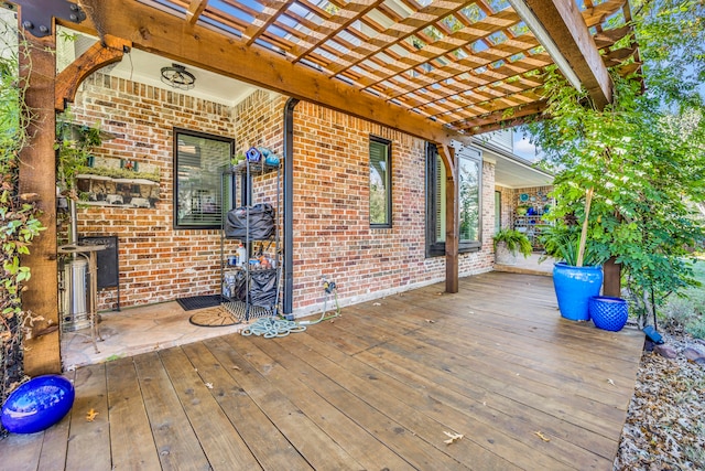 wooden deck with a pergola