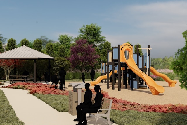 view of playground featuring a gazebo