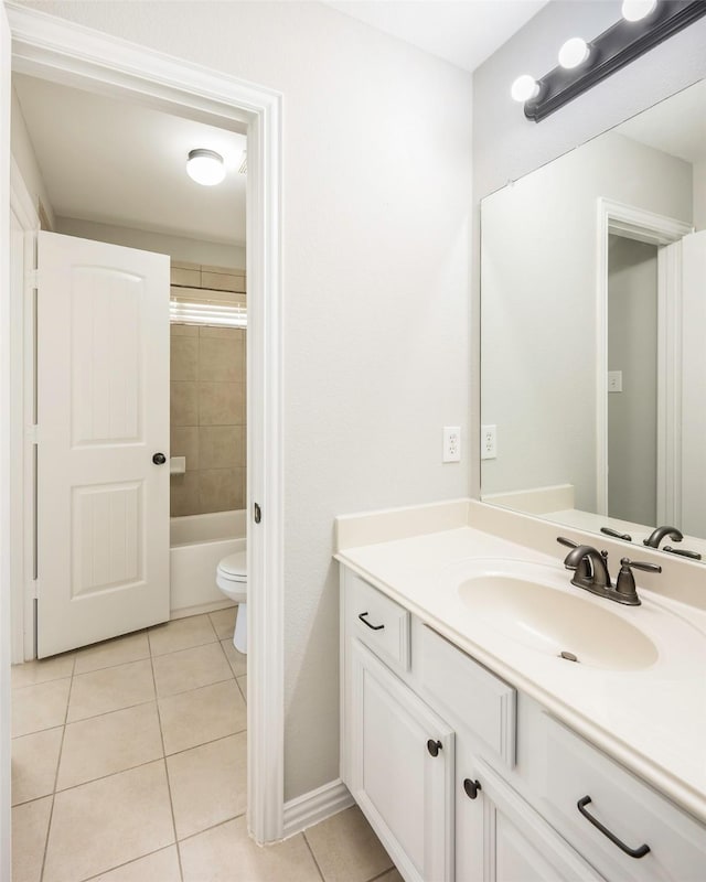 2280 Riviera Dr, Little Elm, TX 75068 - full bathroom featuring tile patterned floors, vanity, toilet, and shower / bath combination