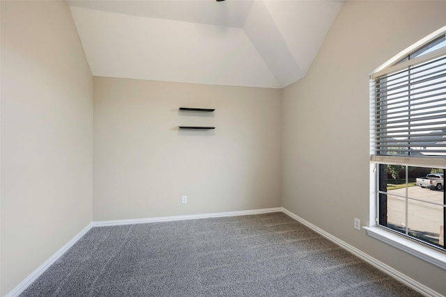 2280 Riviera Dr, Little Elm, TX 75068 - spare room featuring lofted ceiling, carpet, and baseboards