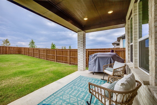 view of patio featuring area for grilling