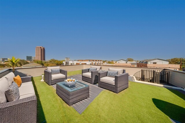 view of yard with an outdoor hangout area