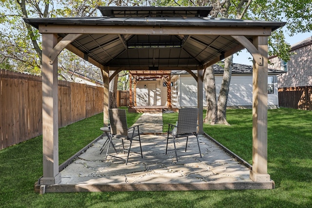 view of patio with a gazebo