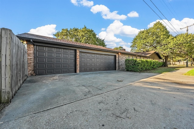 view of garage