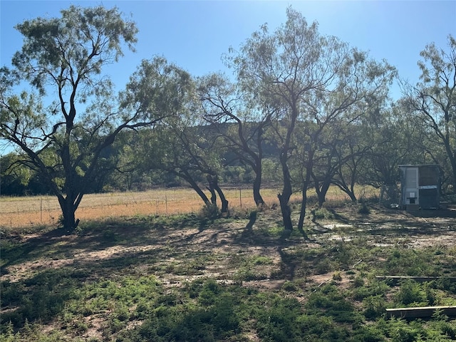 view of yard featuring a rural view and a garden